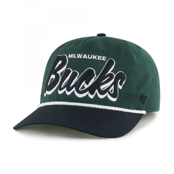 Бейсболка Milwaukee Bucks 47 Hunter Green/Black Dropshadow Rope Hitch