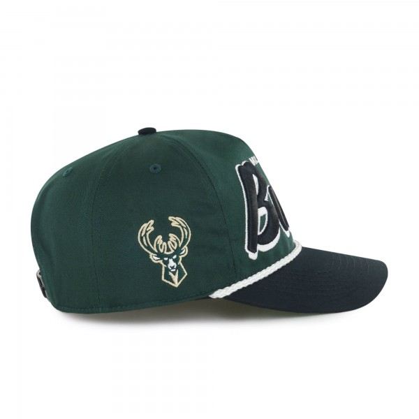 Бейсболка Milwaukee Bucks 47 Hunter Green/Black Dropshadow Rope Hitch