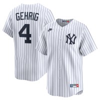 New York Yankees Lou Gehrig Nike White Throwback Cooperstown Collection Limited Jersey