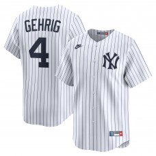 New York Yankees Lou Gehrig Nike White Throwback Cooperstown Collection Limited Jersey