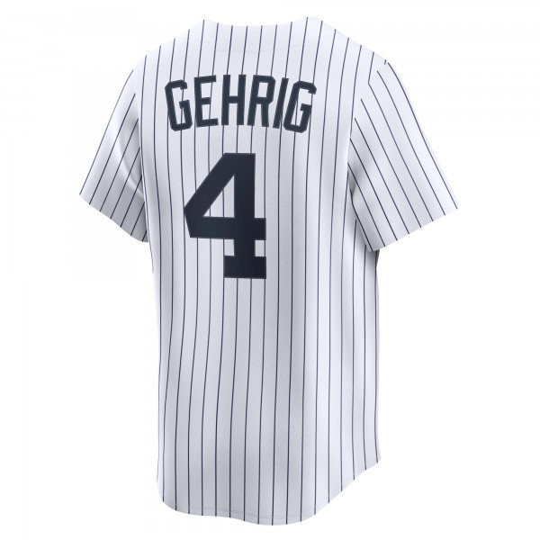 New York Yankees Lou Gehrig Nike White Throwback Cooperstown Collection Limited Jersey