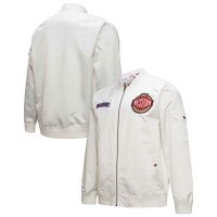 Кофта на молнии Golden State Warriors Mitchell & Ness Hardwood Classics Nights Team Leader Satin - White