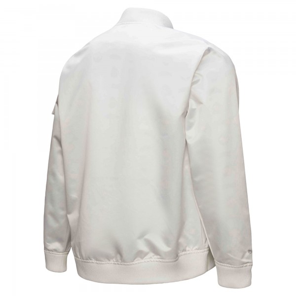 Кофта на молнии Golden State Warriors Mitchell & Ness Hardwood Classics Nights Team Leader Satin - White