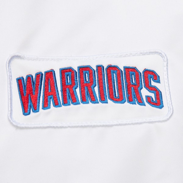 Кофта на молнии Golden State Warriors Mitchell & Ness Hardwood Classics Nights Team Leader Satin - White