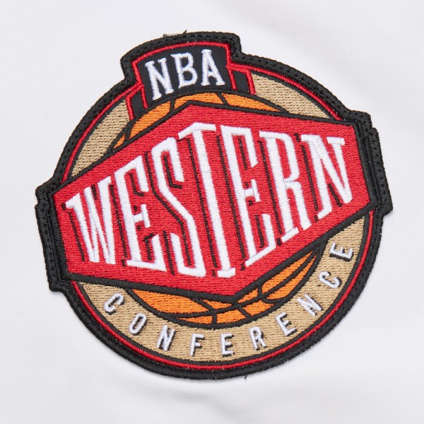Кофта на молнии Golden State Warriors Mitchell & Ness Hardwood Classics Nights Team Leader Satin - White