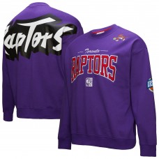Toronto Raptors Mitchell & Ness Purple Hardwood Classics There & Back 2.0 Vintage Pullover Sweatshirt