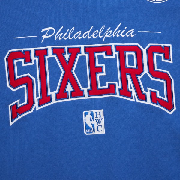 Philadelphia 76ers Mitchell & Ness Royal Hardwood Classics There & Back 2.0 Vintage Pullover Sweatshirt
