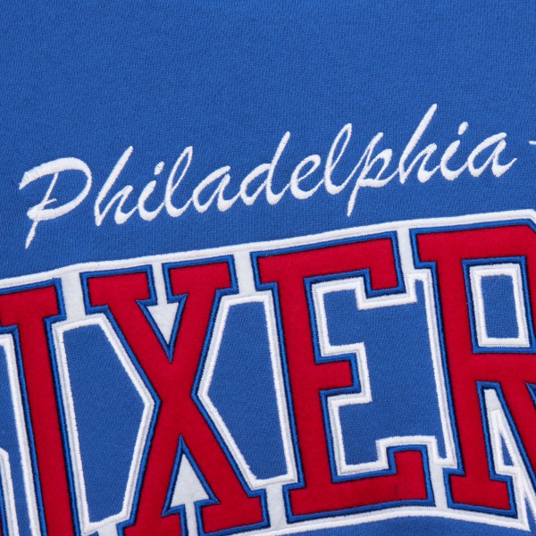 Philadelphia 76ers Mitchell & Ness Royal Hardwood Classics There & Back 2.0 Vintage Pullover Sweatshirt
