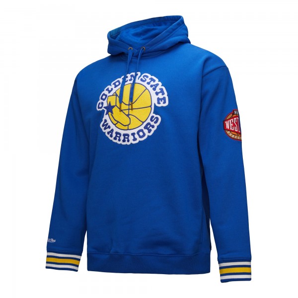 Толстовка Golden State Warriors Mitchell & Ness Chainstitch Applique Vintage Heavyweight - Royal