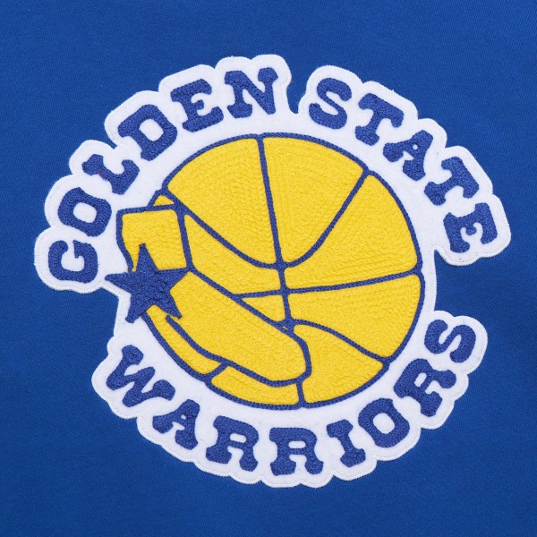 Толстовка Golden State Warriors Mitchell & Ness Chainstitch Applique Vintage Heavyweight - Royal