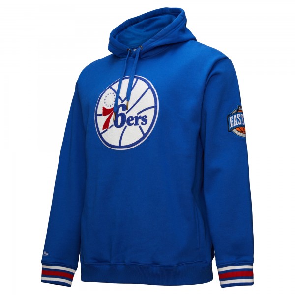 Philadelphia 76ers Mitchell & Ness Royal Chainstitch Applique Vintage Heavyweight Pullover Hoodie