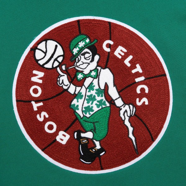 Толстовка Boston Celtics Mitchell & Ness Chainstitch Applique Vintage Heavyweight - Kelly Green