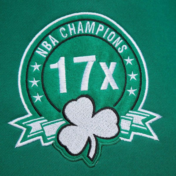 Толстовка Boston Celtics Mitchell & Ness Chainstitch Applique Vintage Heavyweight - Kelly Green