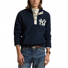 New York Yankees Polo Ralph Lauren Navy Vintage Fleece Quarter-Snap Pullover