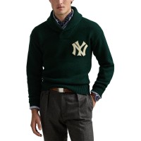 New York Yankees Polo Ralph Lauren Green Cooperstown Collection Pullover Sweater