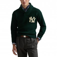 New York Yankees Polo Ralph Lauren Green Cooperstown Collection Pullover Sweater