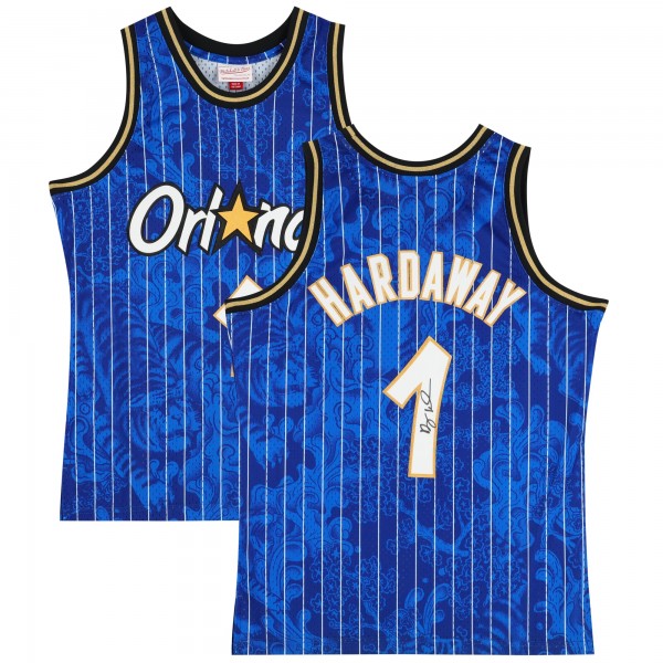 Игровая джерси Penny Hardaway Orlando Magic Autographed Fanatics Authentic Mitchell & Ness Blue 1994-95 Asian Heritage Swingman