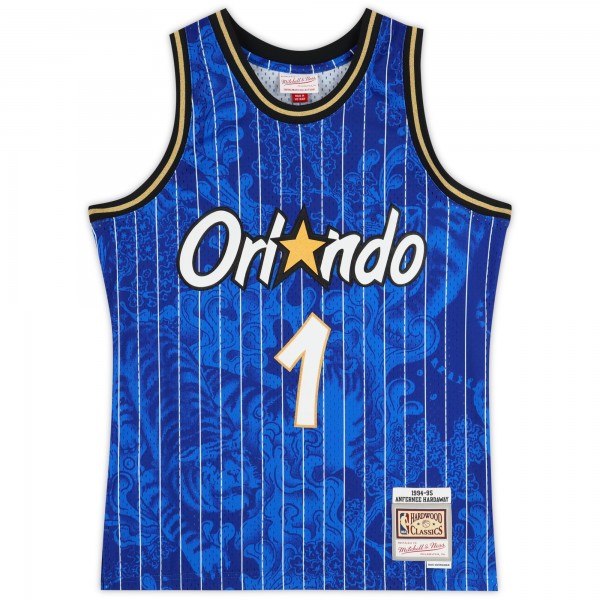 Игровая джерси Penny Hardaway Orlando Magic Autographed Fanatics Authentic Mitchell & Ness Blue 1994-95 Asian Heritage Swingman