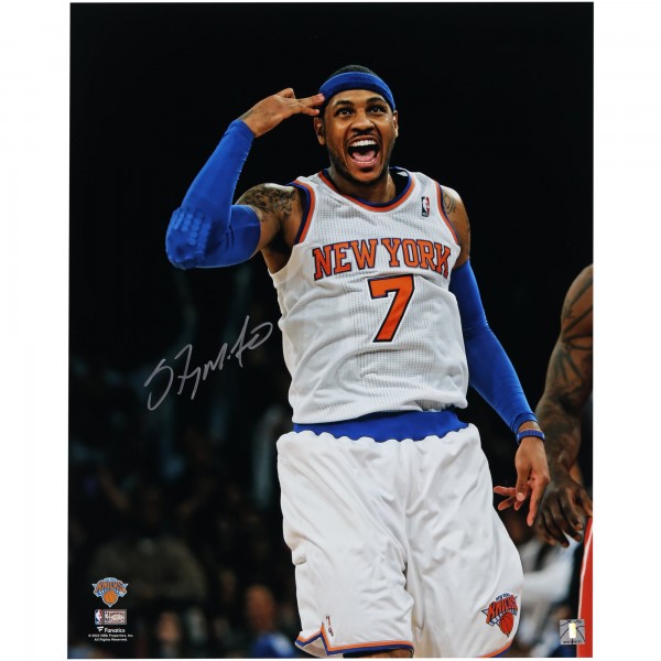 Carmelo Anthony New York Knicks Autographed Fanatics Authentic 16 x 20 Celebration Photograph