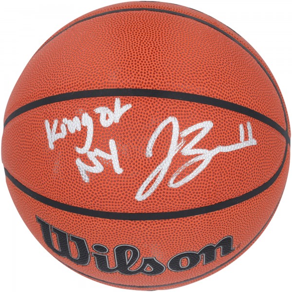 Jalen Brunson New York Knicks Autographed Fanatics Authentic Wilson Authentic Series Indoor/Outdoor Basketball with King of NY Inscription