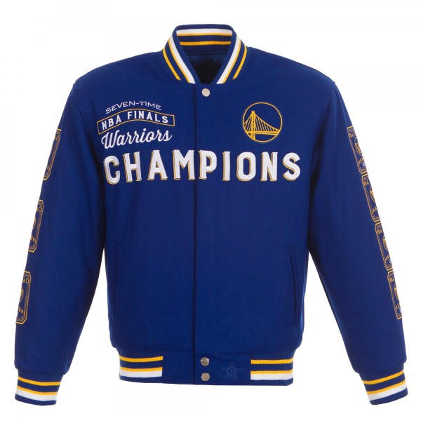 Кофта на молнии Golden State Warriors JH Design 7-Time NBA Finals Champions Reversible Wool - Royal