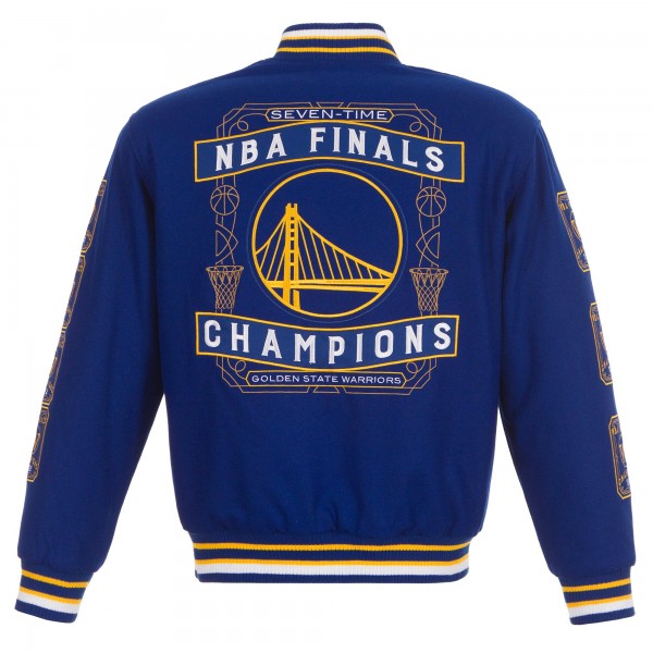 Кофта на молнии Golden State Warriors JH Design 7-Time NBA Finals Champions Reversible Wool - Royal