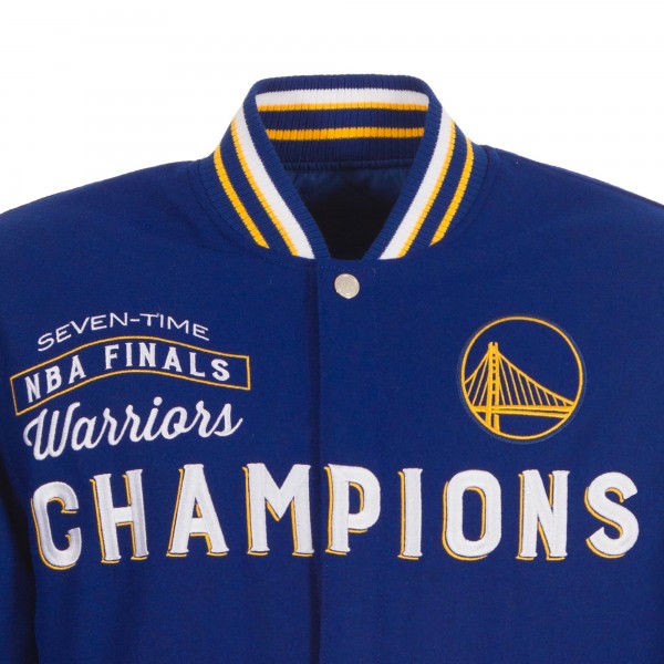 Кофта на молнии Golden State Warriors JH Design 7-Time NBA Finals Champions Reversible Wool - Royal
