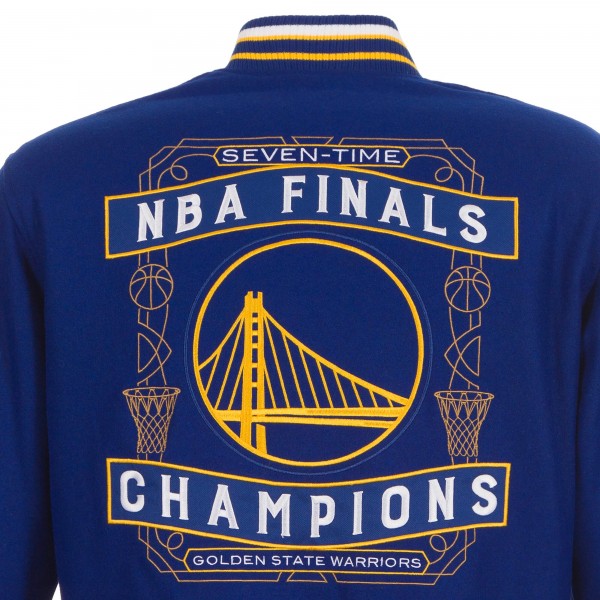Кофта на молнии Golden State Warriors JH Design 7-Time NBA Finals Champions Reversible Wool - Royal