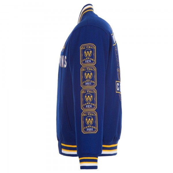 Кофта на молнии Golden State Warriors JH Design 7-Time NBA Finals Champions Reversible Wool - Royal