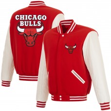 Chicago Bulls JH Design Red Reversible Varsity Full-Snap Jacket