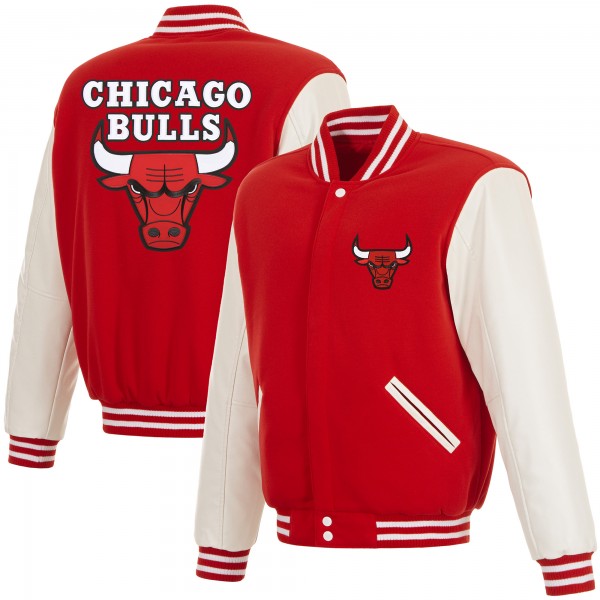 Chicago Bulls JH Design Red Reversible Varsity Full-Snap Jacket