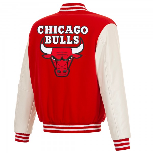 Chicago Bulls JH Design Red Reversible Varsity Full-Snap Jacket