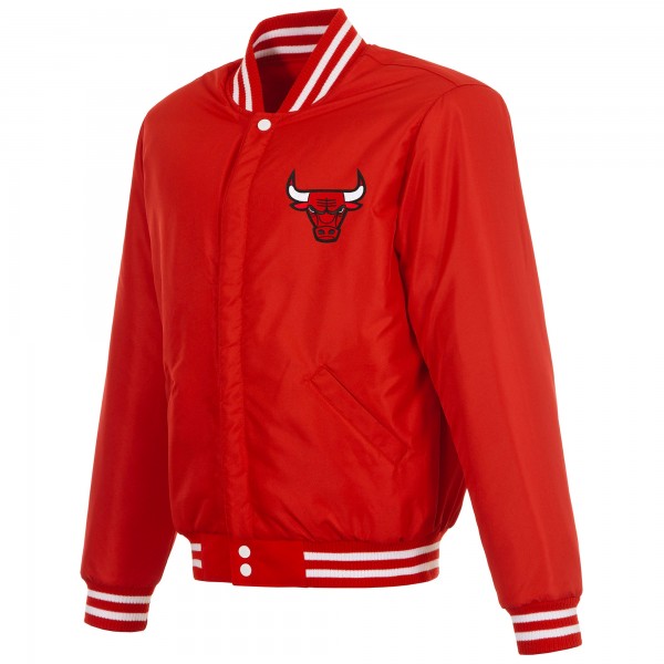 Chicago Bulls JH Design Red Reversible Varsity Full-Snap Jacket