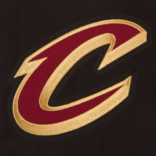 Cleveland Cavaliers JH Design Black Reversible Wool & Leather Full-Snap Jacket