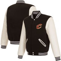 Cleveland Cavaliers JH Design Black Reversible Varsity Full-Snap Jacket