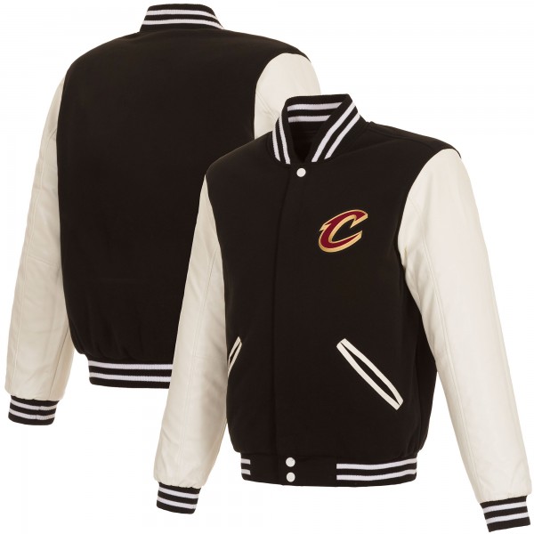 Cleveland Cavaliers JH Design Black Reversible Varsity Full-Snap Jacket