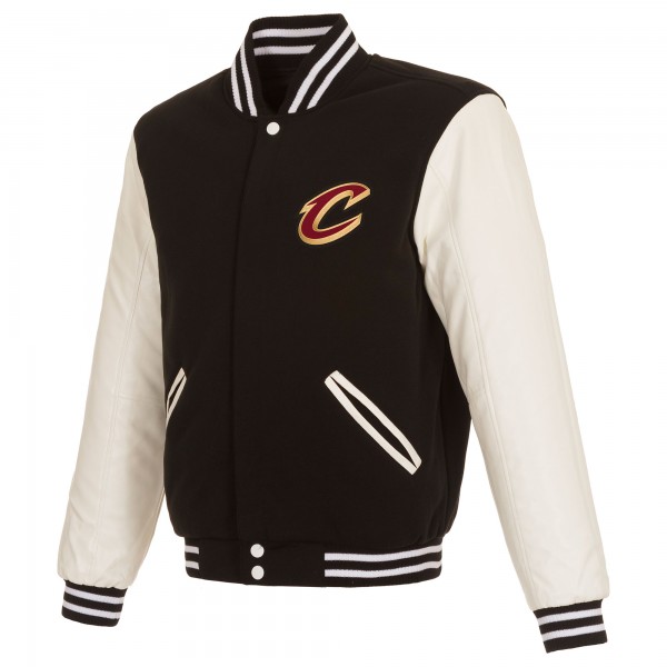 Cleveland Cavaliers JH Design Black Reversible Varsity Full-Snap Jacket