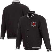 Toronto Raptors JH Design Black Poly-Twill Full-Snap Jacket