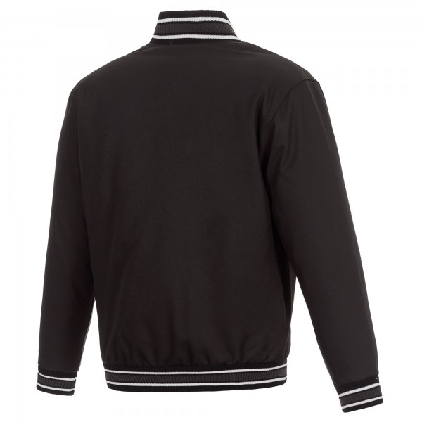 Toronto Raptors JH Design Black Poly-Twill Full-Snap Jacket