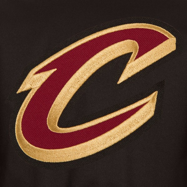 Cleveland Cavaliers JH Design Black Poly-Twill Full-Snap Jacket