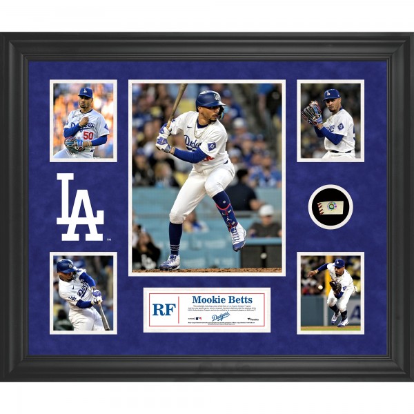 Mookie Betts Los Angeles Dodgers Fanatics Authentic Framed 5-Photo Collage with a Piece of Game-Used Ball