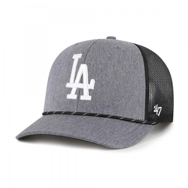 Бейсболка Los Angeles Dodgers 47 Charcoal Carbon Rope Trucker