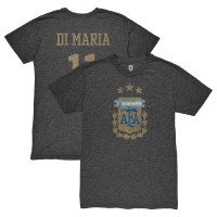 Футболка Angel Di Maria Argentina National Team 1863FC Retro Tri-Blend - Black