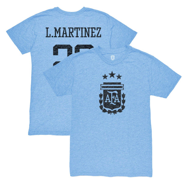 Футболка Lautaro Martinez Argentina National Team 1863FC Retro Tri-Blend - Light Blue