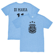Футболка Angel Di Maria Argentina National Team 1863FC Retro Tri-Blend - Light Blue