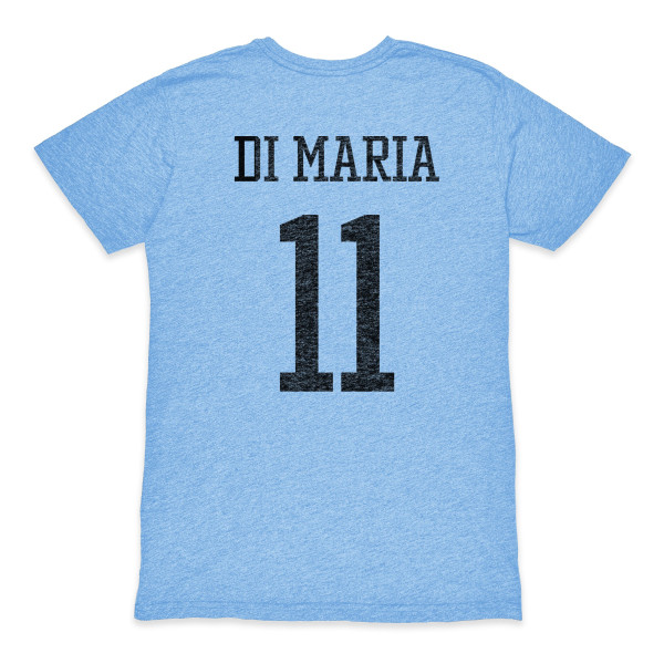 Футболка Angel Di Maria Argentina National Team 1863FC Retro Tri-Blend - Light Blue