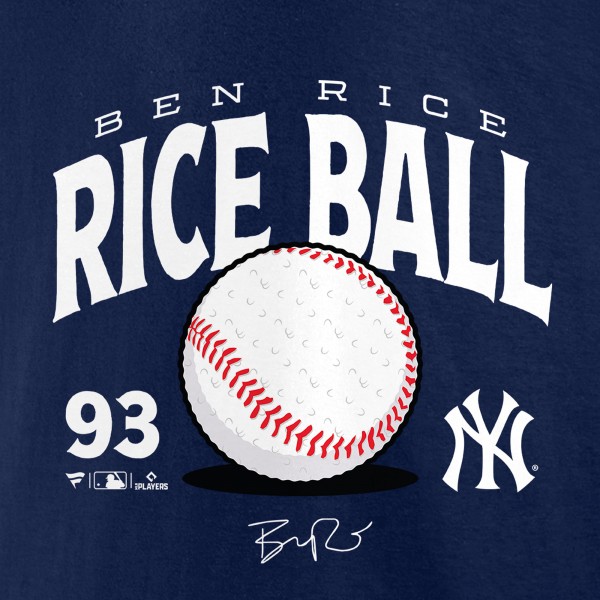 New York Yankees Ben Rice Navy Rice Ball T-Shirt