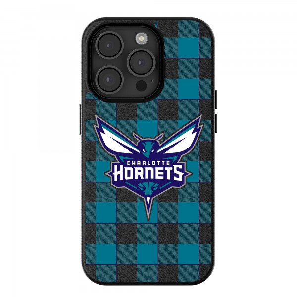 Charlotte Hornets Keyscaper Plaid Magnetic Bump iPhone Case