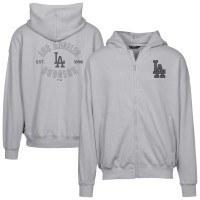 Los Angeles Dodgers Levelwear Gray Uphill Abyssal Full-Zip Hoodie