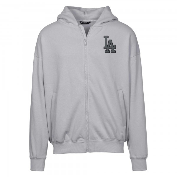 Los Angeles Dodgers Levelwear Gray Uphill Abyssal Full-Zip Hoodie